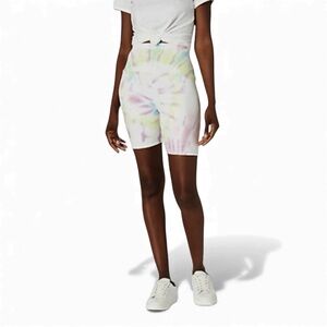 AFRM Lawson High Waist Biker Shorts Size Medium Blanc Spiral Tie Dye